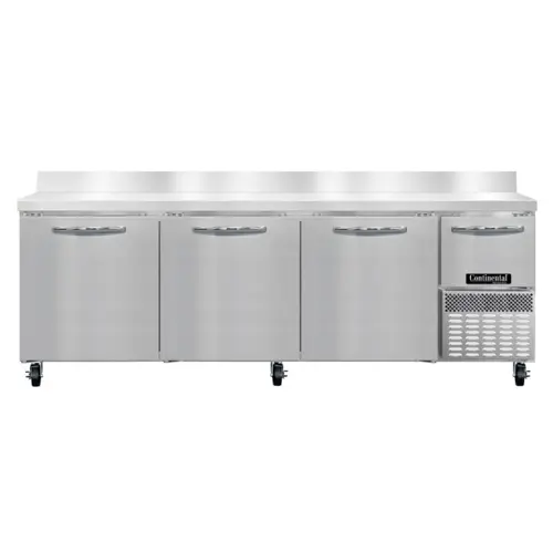 Continental RA93SNBS 93"W Worktop Refrigerator W/ (4) Sections & (4) Doors, 115v