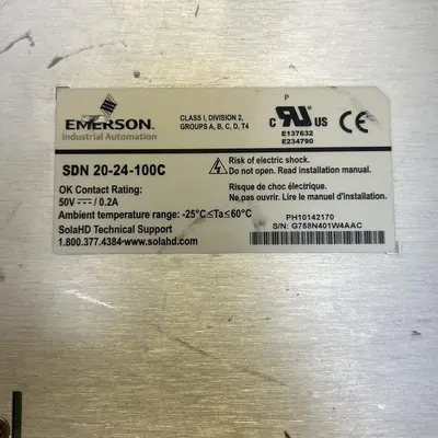 Used EMERSON SDN20-24-100C Miscellaneous Equipment (Electrical & Power) | Surplus Asset Holdings #1203707