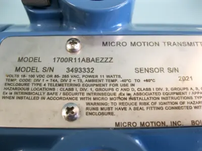 Used Micro Motion 1700 R11 AB AEZZZ Sensors New Hampshire US | Bitter End Trading #1452859
