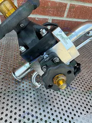 USED 4 ITT PURE-FLO STAINLESS STEEL DIAPHRAGM VALVES W/ 1.5" TO 1/2" SANITARY FITTING