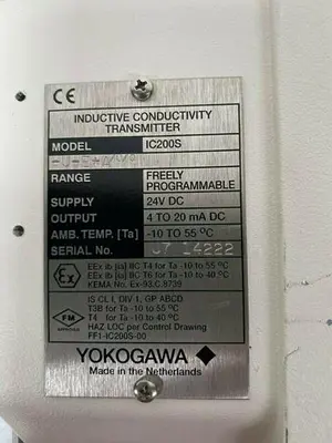 USED YOKOGAWA IC200S INDUCTIVE CONDUCTIVITY TRANSMITTER
