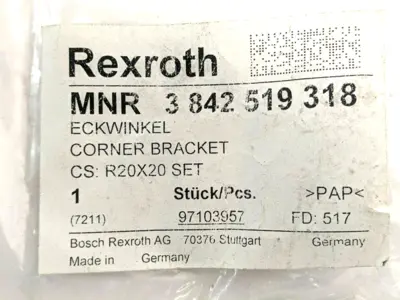 New | in-Stock BOSCH REXROTH CORNER BRACKET R20X20 SET Miscellaneous MRO | Maverick Industrial Sales #1121800
