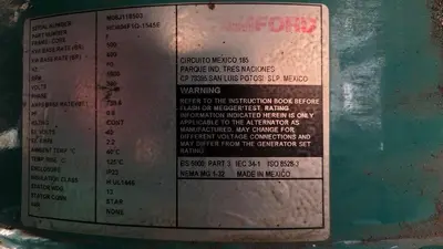 USED CUMMINS/STAMFORD 400 KW DIESEL GENERATOR