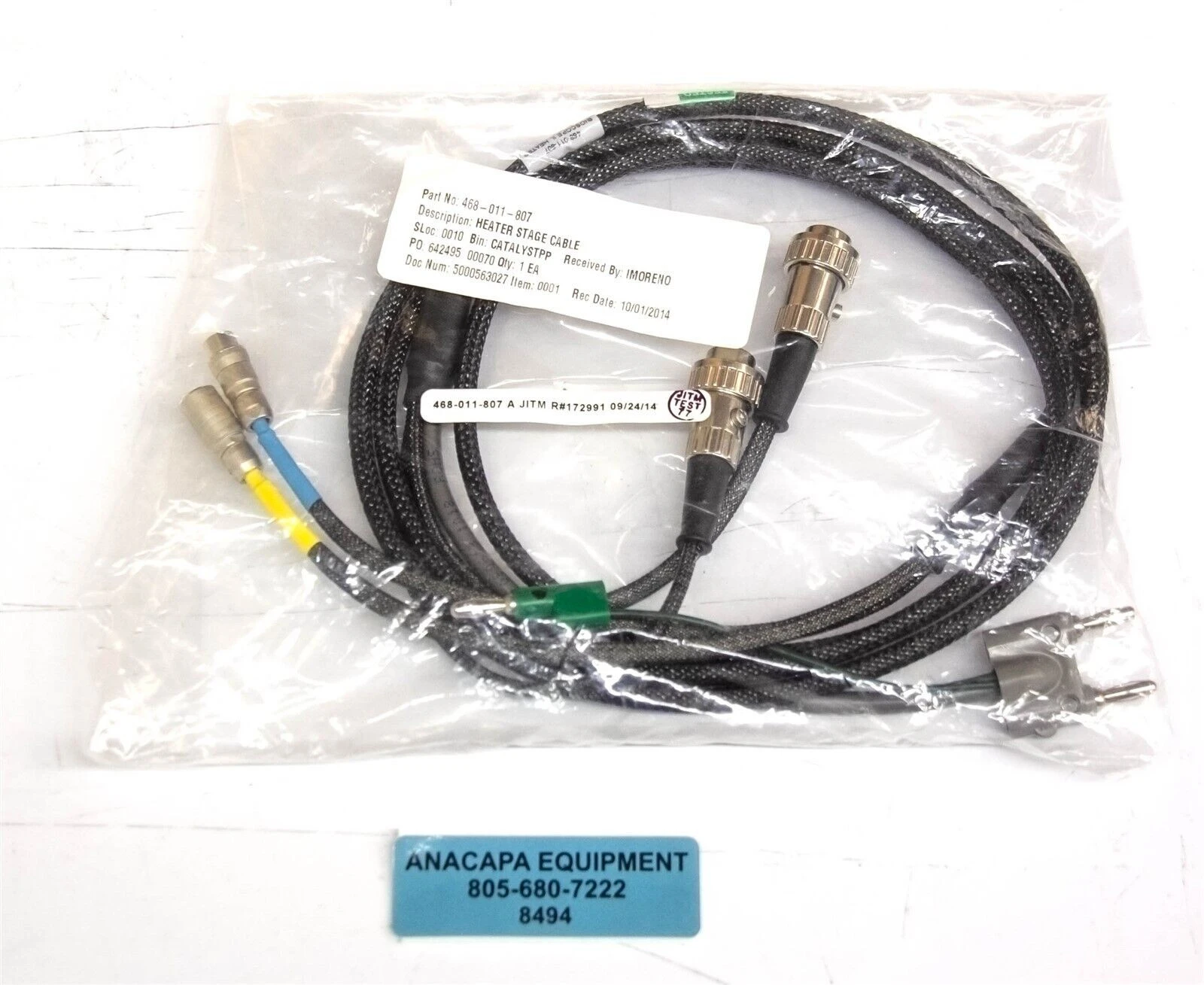 Veeco 468-011-807 Heater Stage Cable for Bioscope II AFM JITM R#172991 NEW