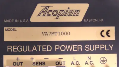 NEW ACOPIAN VA7MT1000 POWER SUPPLY