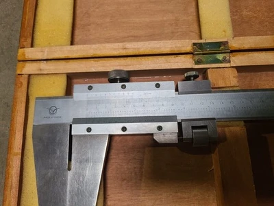 Vernier Caliper 0-40" / 0-1000 mm 100 cm Wooden Case Heavy Duty
