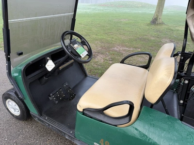 (1) 2017 E-Z-Go golf cart with a Kawasaki gas engine, model 625111G01, includes canopy, ball cover, ...