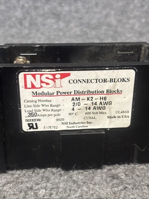 Used NSI AM-K2-HG M Terminal Blocks California US | Davliegogo LLC #1705876