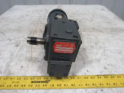 Leeson 098008.00 180VDC Electric Motor W/Hub City 40:1 Ratio Right Gear Reducer