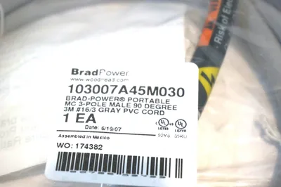 NEW DANIEL WOODHEAD 103007A45M030 CORDSET