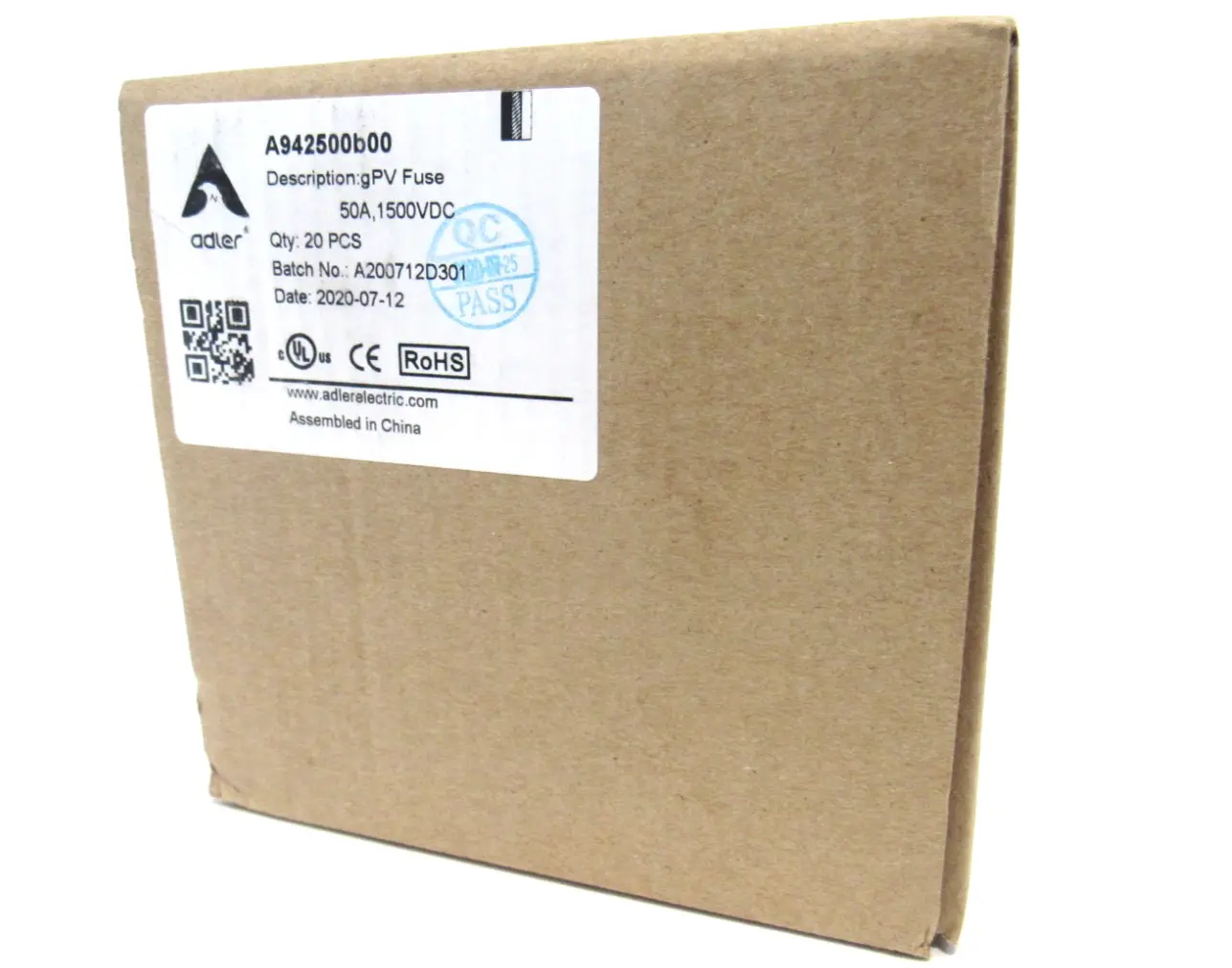 BOX OF 20 NEW ADLER A942500B00 FUSES 50A 1500VDC