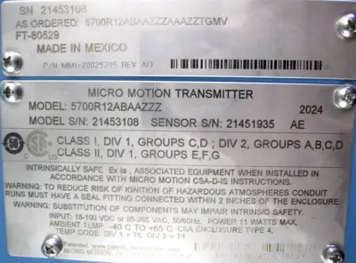 NEW Micro Motion 5700 R12 ABAAZZZ AAZZZTGMV
