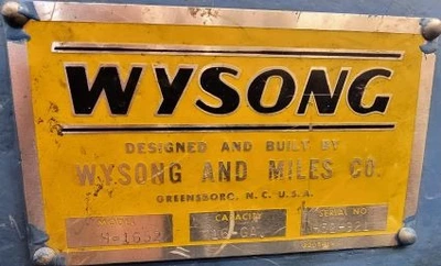 Used WYSONG  MILES H-1652 Power Squaring Shears (Inch) Minnesota US | SOMINN MACHINERY SALES #1470207