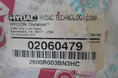 NEW HYDAC 2600R003BN3HC HYDRAULIC FILTER