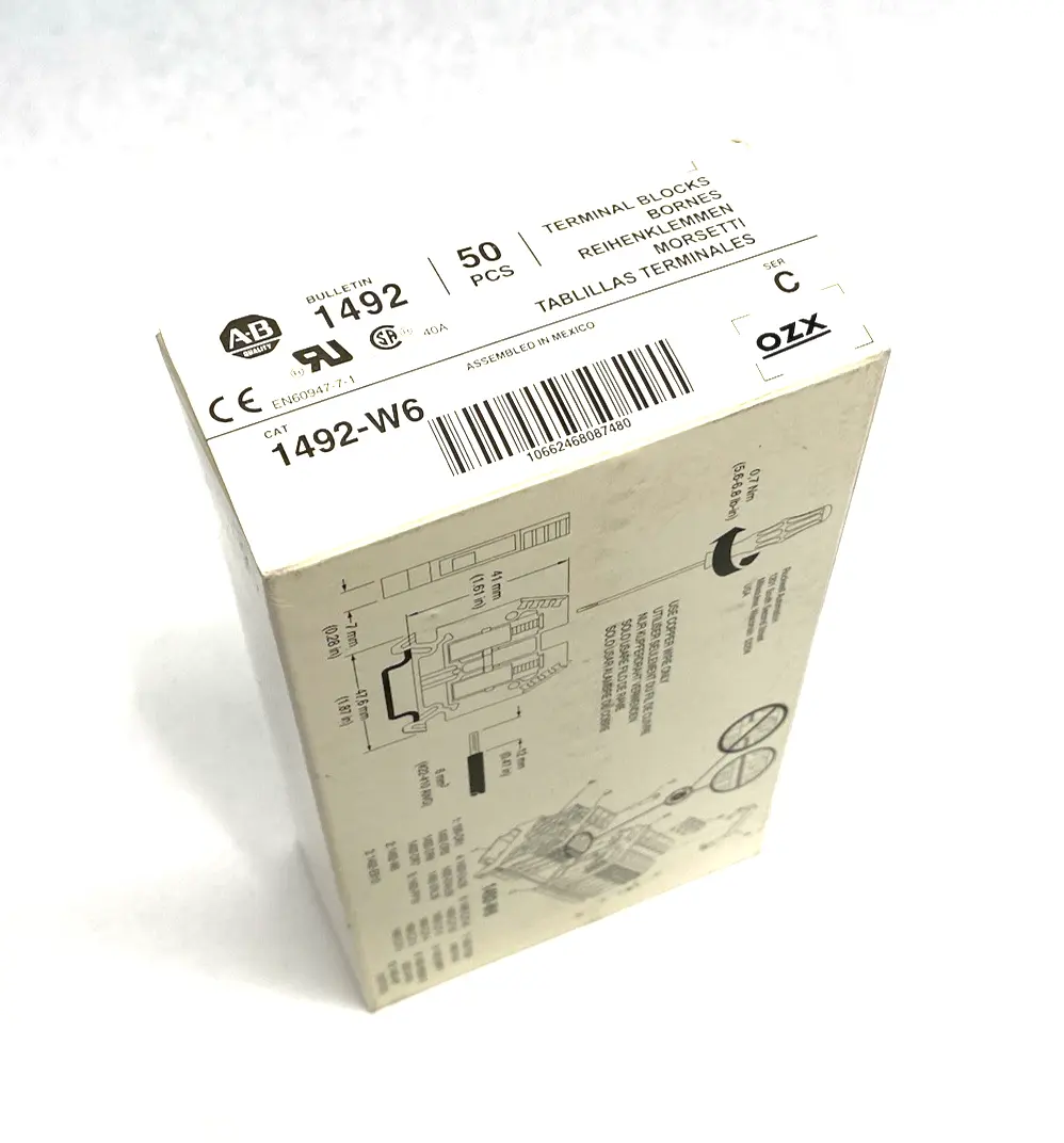 USED ALLEN-BRADLEY SER. C SPACE-SAVER TERMINAL BLOCK GRAY BOX OF 50