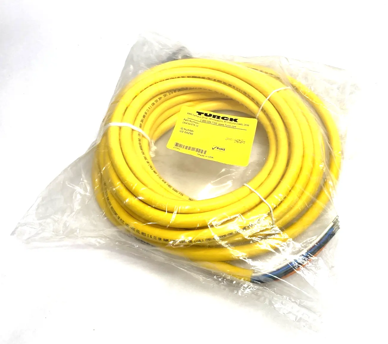 NEW TURCK POWERFAST SINGLE ENDED CABLE ASSEMBLY U2-04290