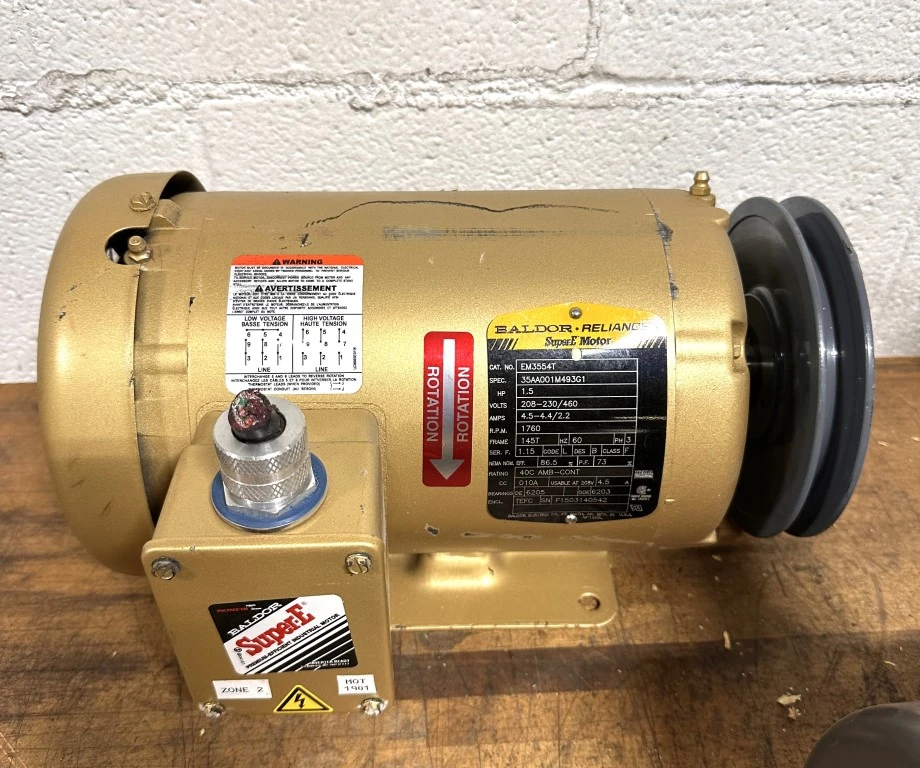 BALDOR 1.5HP ELEC. MOTOR 208-230/460, 145T FR
