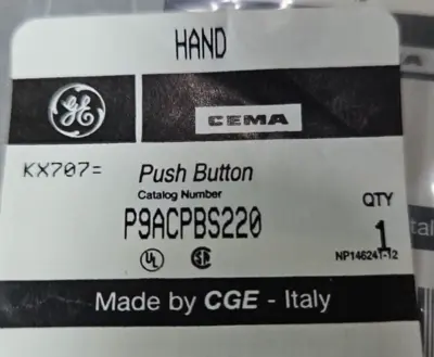 GE P9ACPBS220 push button sticker lot of 8 Loc4C17