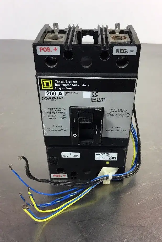 Square D KAL 2 pole 200A 600V KAL262001422 Circuit Breaker 4E-3
