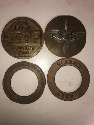 3529-700 Assorted Group Lot of 50 Antique Mixed Master Brocading Templates – Brass, Bronze and Magnesium Material