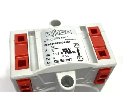 New | in-Stock WAGO PLUG IN CURRENT TRANSFORMER 50 A / 5 A 855-0305/0050-0103 Transformers | Maverick Industrial Sales #1104464