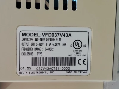 USED DELTA VFD037V43A