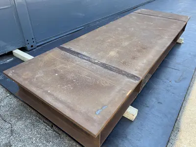 150" X 50" x 13.5"  HEAVY DUTY STEEL LAYOUT TABLE: STOCK #16818
