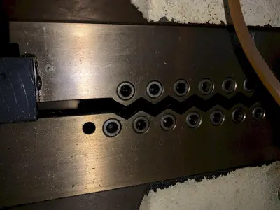 4.7" X .040" BRUDERER MODEL #12120B 19 ROLL PRECISION LEVELER & DOUBLE END UNCOILER: STOCK 13024