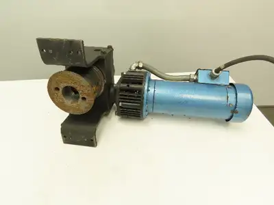 90VDC 1Hp Gearmotor w/ Warner EM 50-20 Clutch Brake 30:1 Gearbox Winch