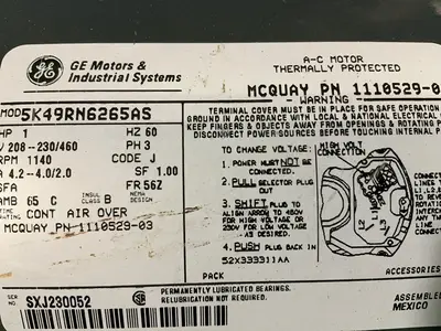 Used GENERAL 5K49RN6265AS Motors (misc) Ohio US | HGR 24 #1556801