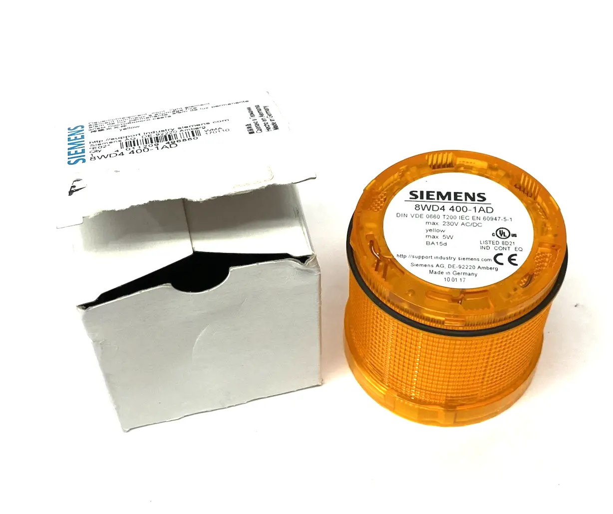 New | in-Stock Siemens Continuous Light Element, 70mm Yellow, 12-230V AC/DC Light Source Equipment Michigan US | Maverick Industrial Sales #1397301