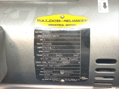 Used Baldor Electric Motor 0.5HP 115/230V 1-Phase 3450rpm A.C. Motors Michigan US | Maverick Industrial Sales #1391945