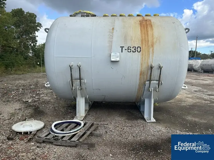Used Pfaudler 6,000 Gal GMM Pfaudler Glass lined Horizontal Chemstore Receiver, 87# Stainless Steel Tanks Ohio US | Federal Equipment Company #126949