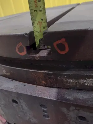 37" ROUND TROYKE T-SLOTTED MANUAL POSITIONING ROTARY TABLE: STOCK #22457