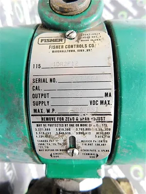 Fisher 1151DR2F12 Pressure Transmitter 1000 PSI Max. 45VDC Supply