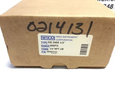 Wika 50302582 Pressure Gauge 1/4″ NPT LM 0-5000 PSI Type 232.34DD 4.5″