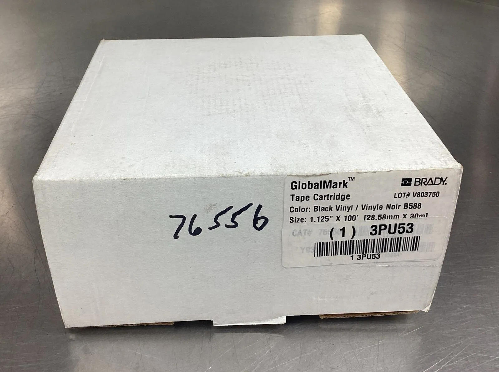 BRADY 76556 B588 Black Vinyl GlobalMark Tape 1.125” x 100’ 5B