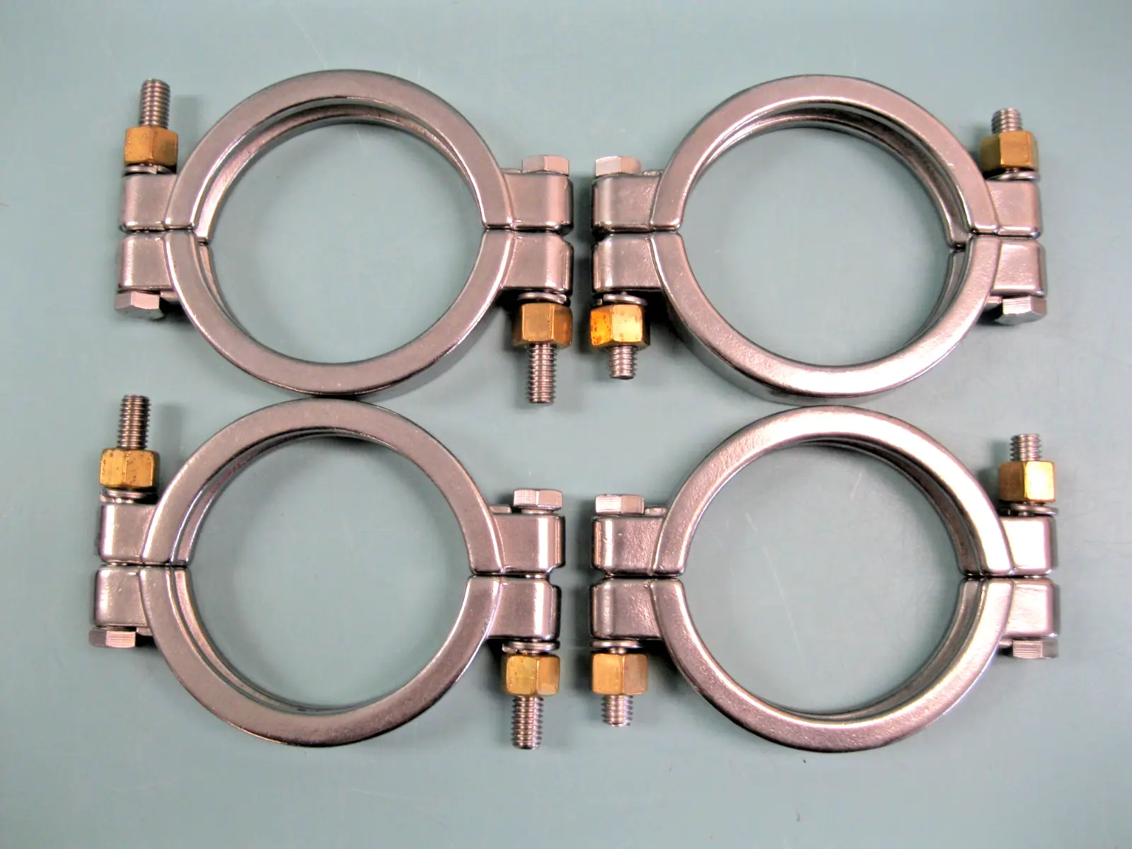 Lot (4) 3" High Pressure Tri-Clamp Sanitary Clamps T304 Stainless Steel NEW G18