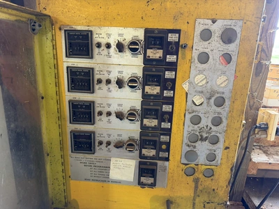 (1) control cabinet filled with assorted electrical items, includes screws, wire, terminals, hose cl...