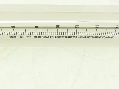 King Instrument 75302117C05 Flow Meter 14" Long 3/4" NPT Adjustable Clear F Port