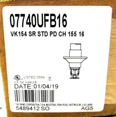 NEW VIKING VK154 SR STD PD CH 155 16 SPRINKLER HEAD VK154SRSTDPDCH15516