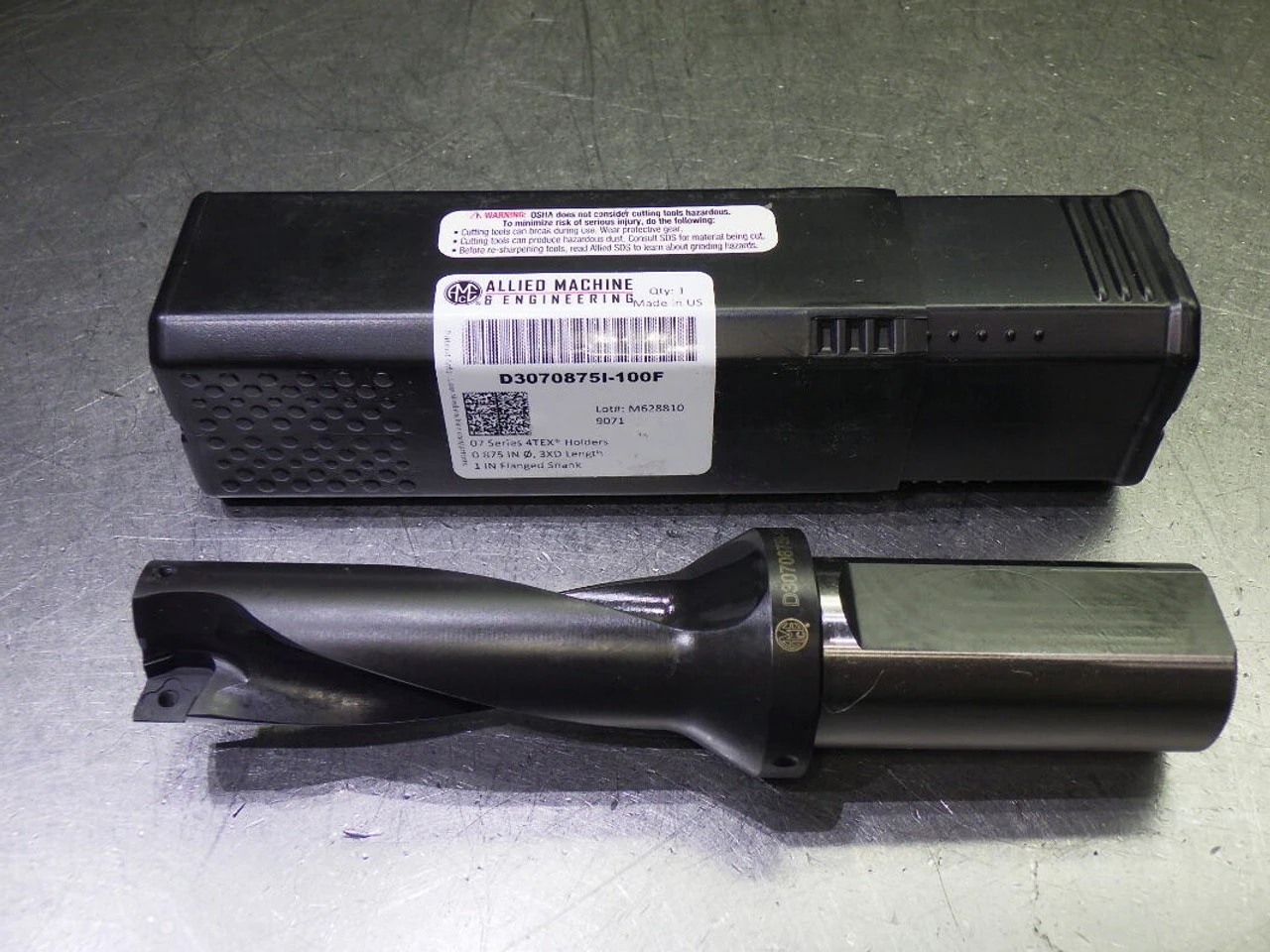 AMEC 4TEX Series 07 7/8" Coolant Thru 3xD Drill 1" Shank D3070875I-100F (LOC2686B)