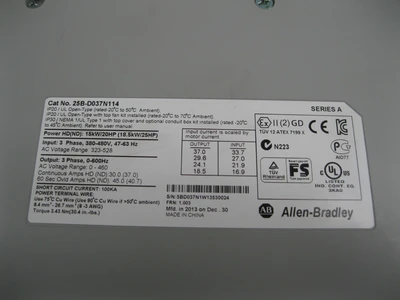USED Allen-Bradley 25B-D037N114