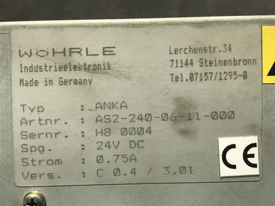 USED WOHRLE ANKA AS2-240-06-11-000