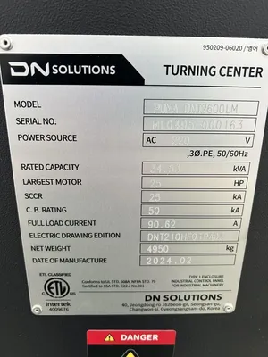 2024 DN SOLUTIONS PUMA DNT 2600LM Lathes CNC, 2-Axis & 3-Axis | USED CNC (7)