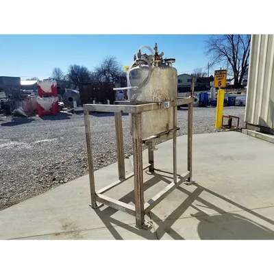 Used Stainless Steel ASME Vessel Liquid Full Vacuum Tank - 130 Gal.