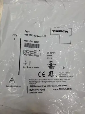 Turck NI4-M12-AP6X-H1141 Inductive Proximity Switch Sensor, (46067) 5E-34/4