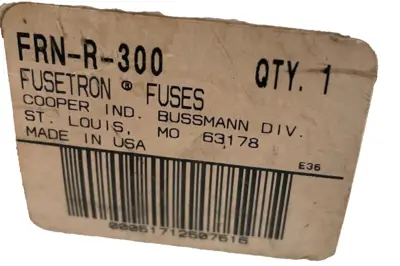 NEW BUSSMANN FUSETRON FRN-R-300 FUSE 300AMP 250V FRNR300