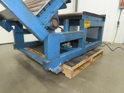 Hutco 36"x 60" Gravity Roller Conveyor Tipper Load Unloader 45° Tilt 2.5"Rollers