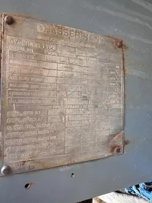 Ingersoll Rand 8.25” x 15” stroke KVR 4000 # cylinder SN 4T-9979